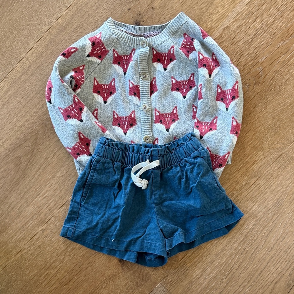 Tea Collection Fox Print Cardigan